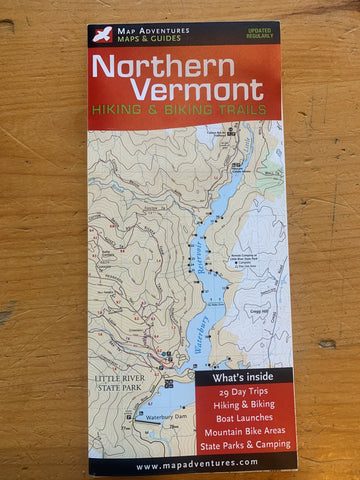 Northern Vermont Hiking and Biking Trails Map