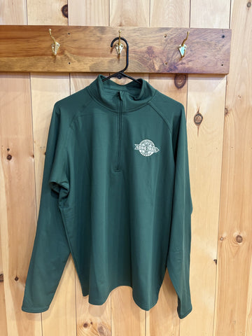 Men's Quarter Zip Performance Shirt: Long Sleeve: Green
