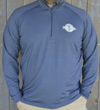 ON SALE! Men's Quarter Zip Performance Shirt: Long Sleeve: Charcoal Gray