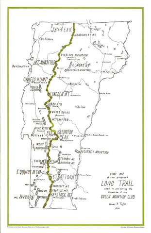 Historic James P. Taylor Long Trail Map Print